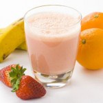 Strawberry banana orange juice smoothie